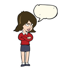 cartoon angry woman with speech bubble