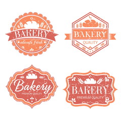 Collection of vintage retro bakery logo labels