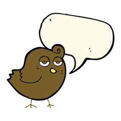 cartoon bird with speech bubble