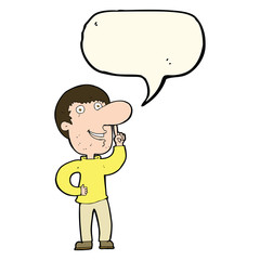cartoon man with idea with speech bubble