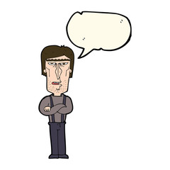 cartoon angry man with speech bubble