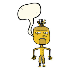 cartoon robot with speech bubble