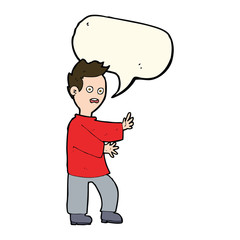 cartoon shocked man with speech bubble