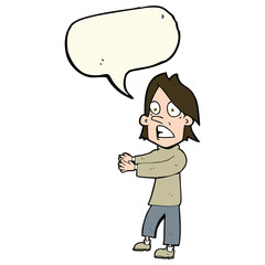 cartoon shocked man with speech bubble