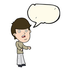 cartoon shocked man with speech bubble