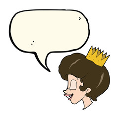 cartoon princess with speech bubble