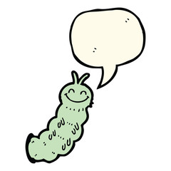 cartoon caterpillar with speech bubble