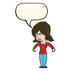 cartoon mean woman with speech bubble