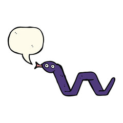 funny cartoon snake with speech bubble