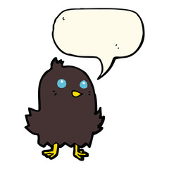 cartoon bird with speech bubble