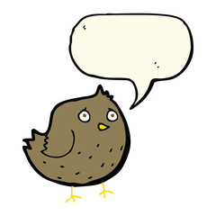 cartoon bird with speech bubble