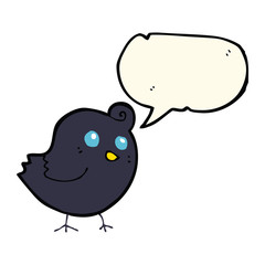 cartoon bird with speech bubble