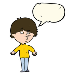 cartoon suspicious man looking over shoulder with speech bubble