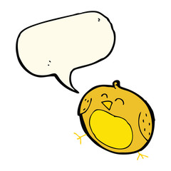 cartoon bird with speech bubble