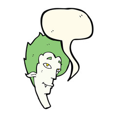cartoon vampire head with speech bubble