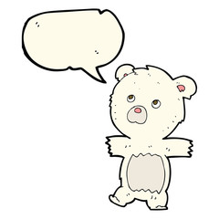 Obraz na płótnie Canvas cartoon cute polar bear with speech bubble