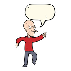 cartoon angry old man with speech bubble