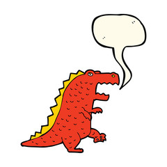 cartoon dinosaur with speech bubble