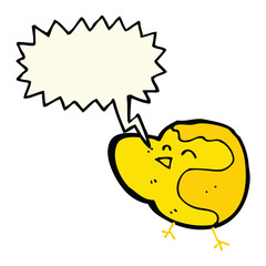 cartoon bird with speech bubble