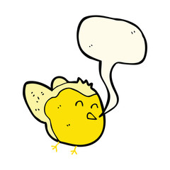cartoon bird with speech bubble