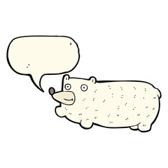 funny cartoon bear with speech bubble