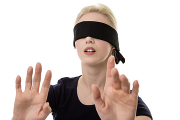 woman blindfolded