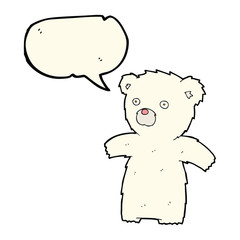 Obraz premium cartoon polar bear with speech bubble