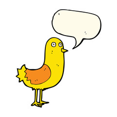 cartoon bird with speech bubble