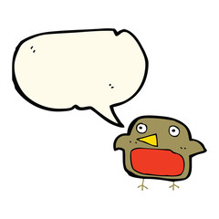 cartoon robin with speech bubble
