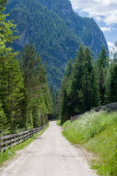 Bike road int the Dolomites
