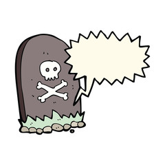 cartoon grave with speech bubble