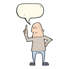 cartoon man pointing finger with speech bubble