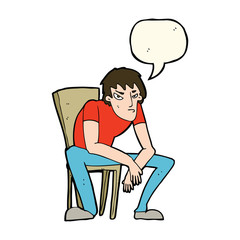 cartoon dejected man with speech bubble