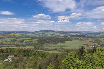 view of the surroundings from castle Trosky - obrazy, fototapety, plakaty