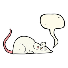 cartoon mouse with speech bubble