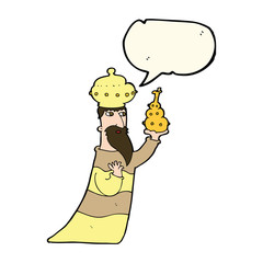 one of the three wise men with speech bubble