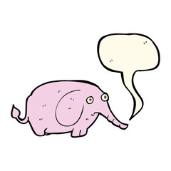 cartoon sad little elephant with speech bubble