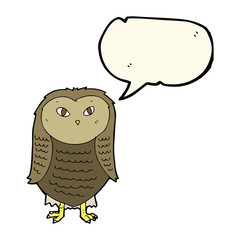cartoon owl with speech bubble