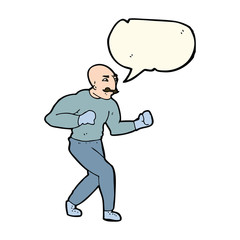 cartoon victorian boxer with speech bubble