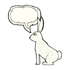 cartoon rabbit with speech bubble