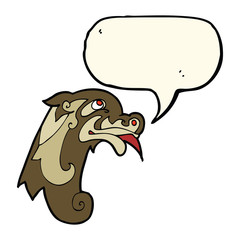 cartoon medieval carving with speech bubble