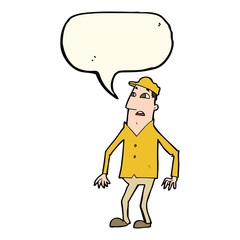 cartoon shocked man with speech bubble