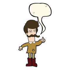 cartoon old man in poor clothes with speech bubble