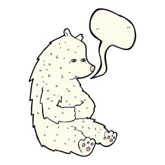 cute cartoon polar bear with speech bubble