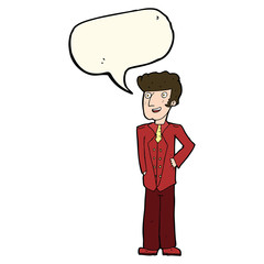 cartoon upperclass man with speech bubble