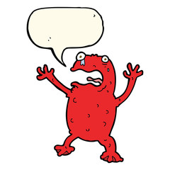 cartoon poisonous frog with speech bubble
