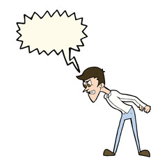 cartoon angry man with speech bubble