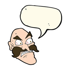 cartoon angry old man with speech bubble