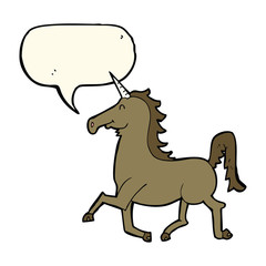 cartoon unicorn with speech bubble