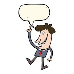cartoon man with idea with speech bubble